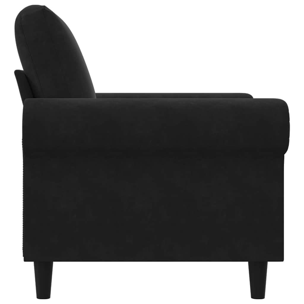 vidaXL Fotel, czarny, 60 cm, obity aksamitem