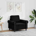 vidaXL Fotel, czarny, 60 cm, obity aksamitem