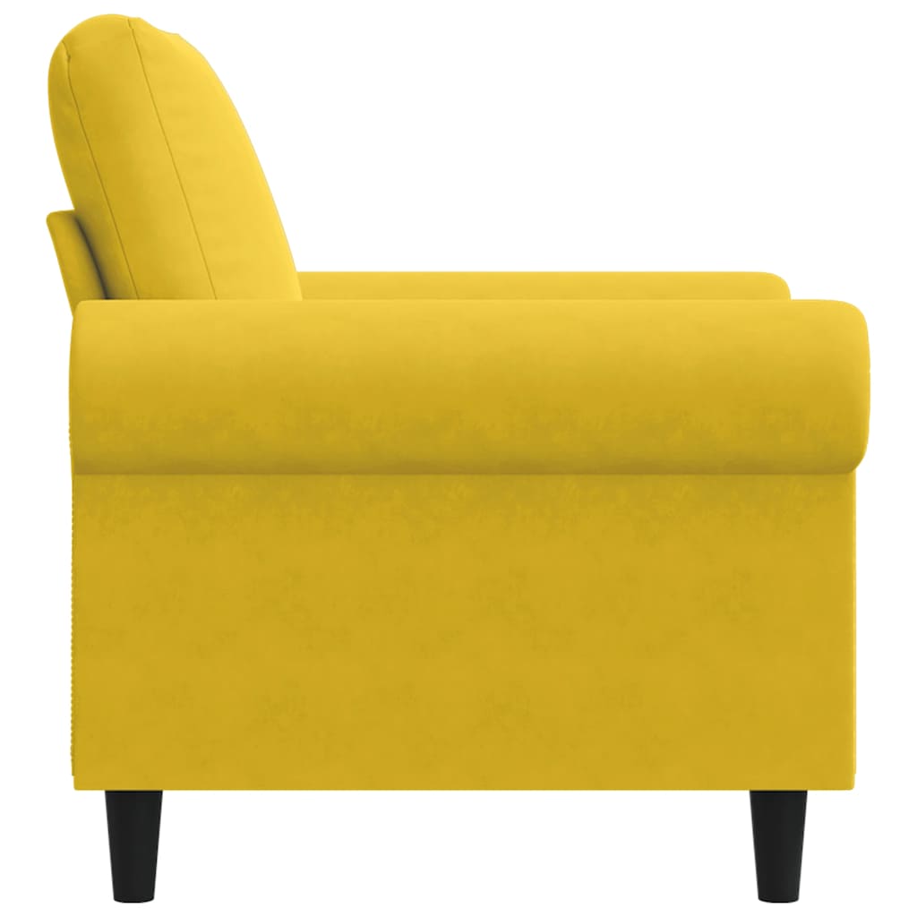 vidaXL Fotel, żółty, 60 cm, obity aksamitem
