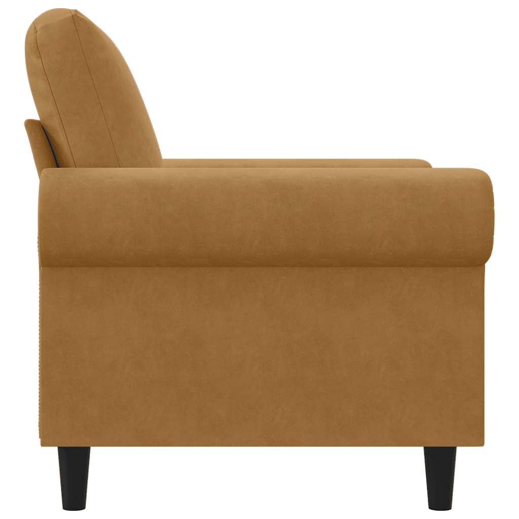 vidaXL Fotel, brązowy, 60 cm, obity aksamitem