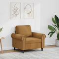vidaXL Fotel, brązowy, 60 cm, obity aksamitem