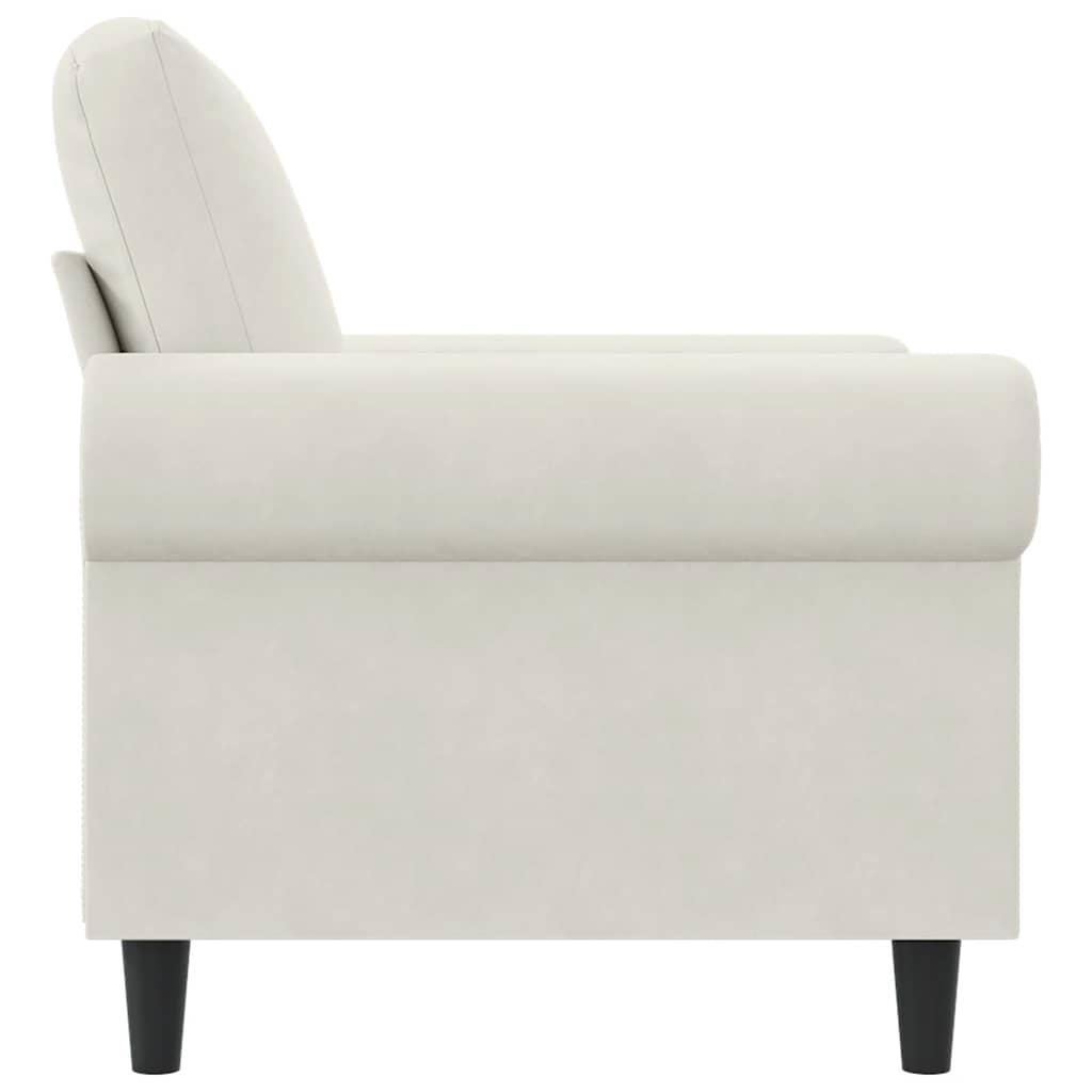 vidaXL Fotel, kremowy, 60 cm, obity aksamitem