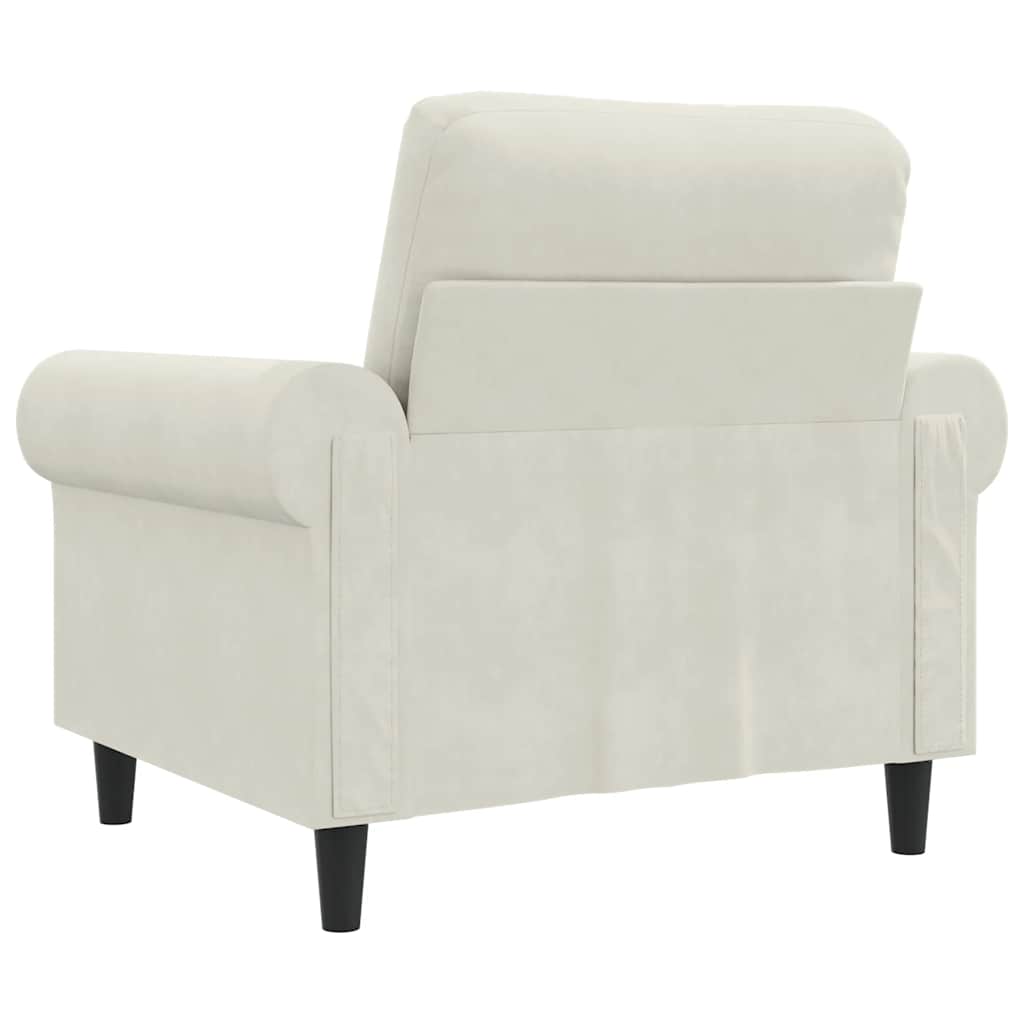 vidaXL Fotel, kremowy, 60 cm, obity aksamitem