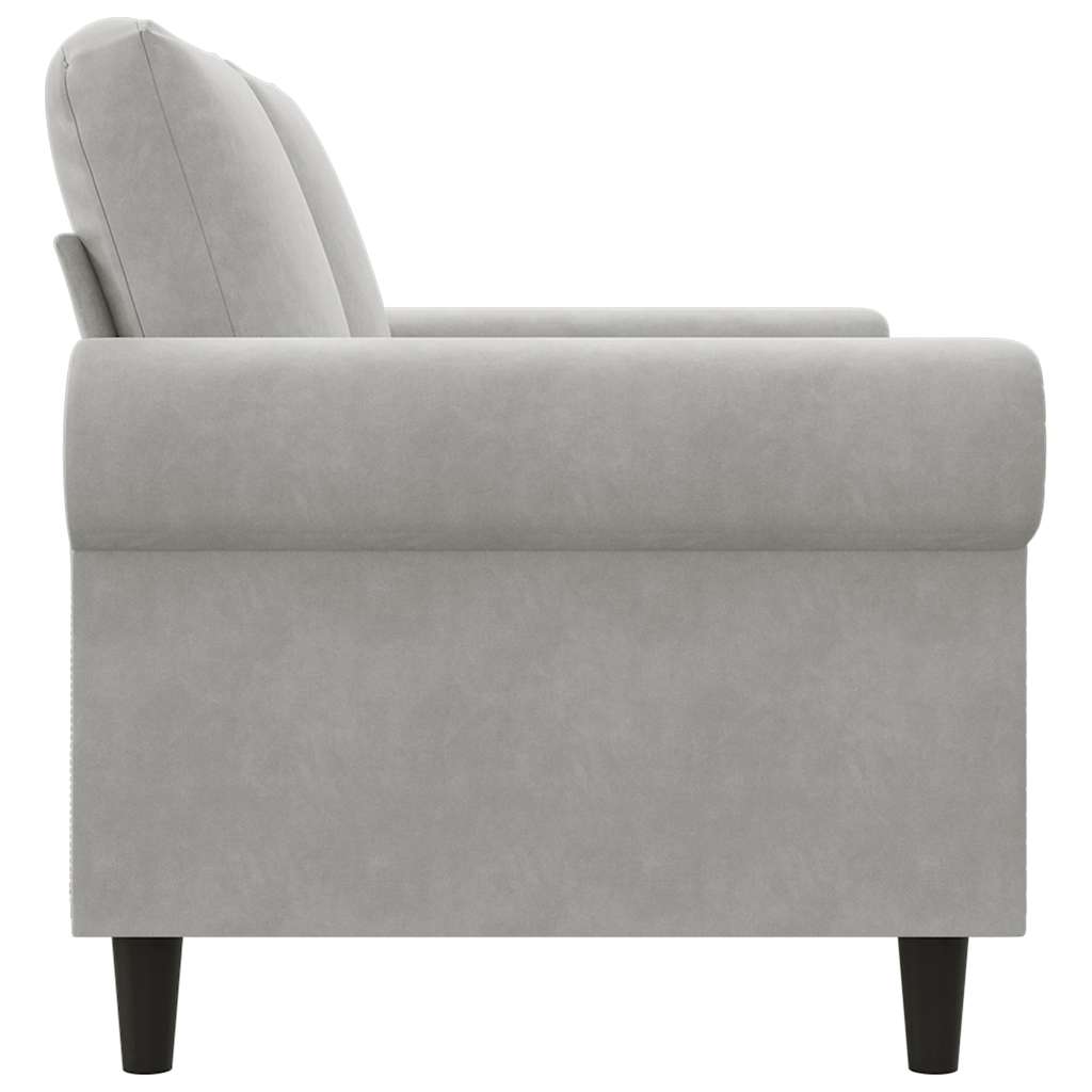vidaXL Sofa 2-osobowa, jasnoszara, 120 cm, tapicerowana aksamitem