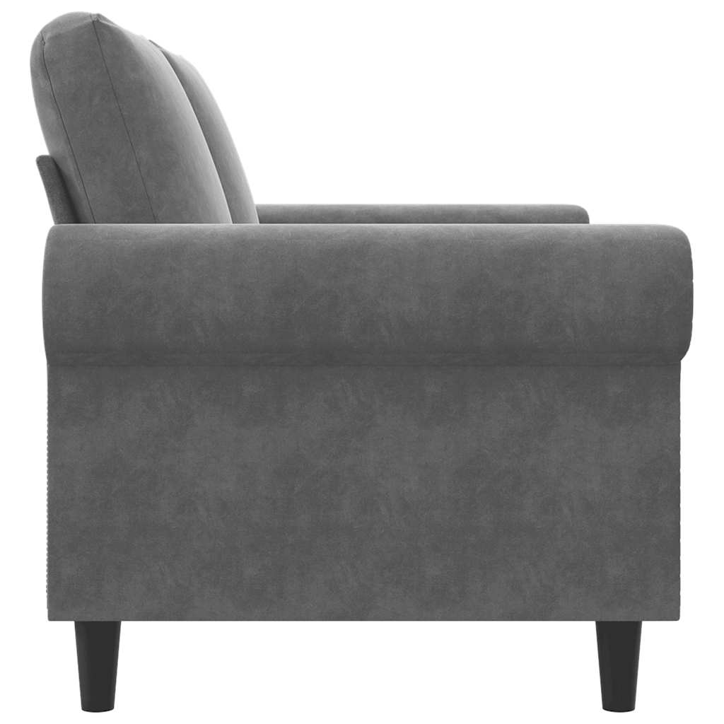 vidaXL Sofa 2-osobowa, ciemnoszary, 120 cm, tapicerowana aksamitem