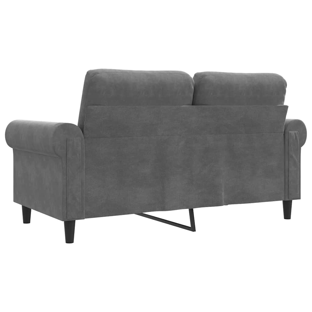 vidaXL Sofa 2-osobowa, ciemnoszary, 120 cm, tapicerowana aksamitem