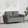 vidaXL Sofa 2-osobowa, ciemnoszary, 120 cm, tapicerowana aksamitem