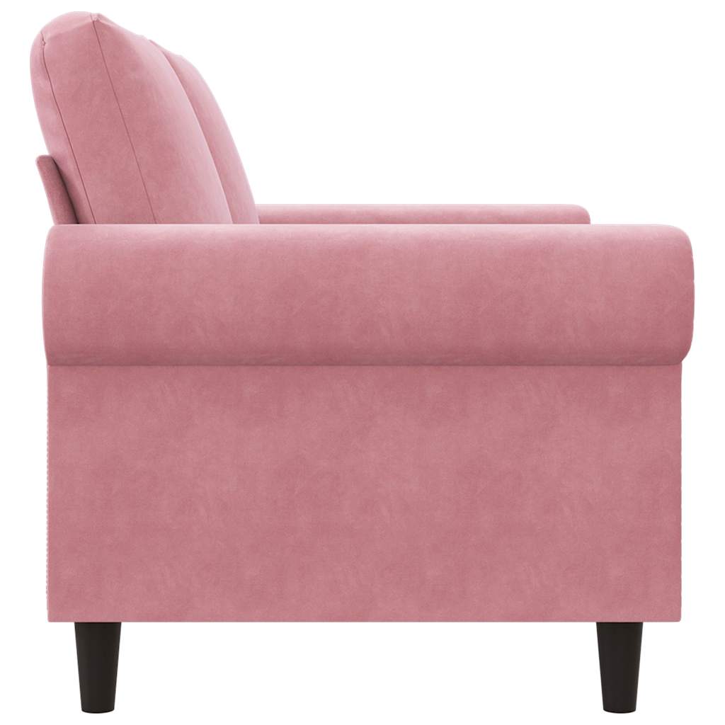 vidaXL Sofa 2-osobowa, różowy, 120 cm, tapicerowana aksamitem