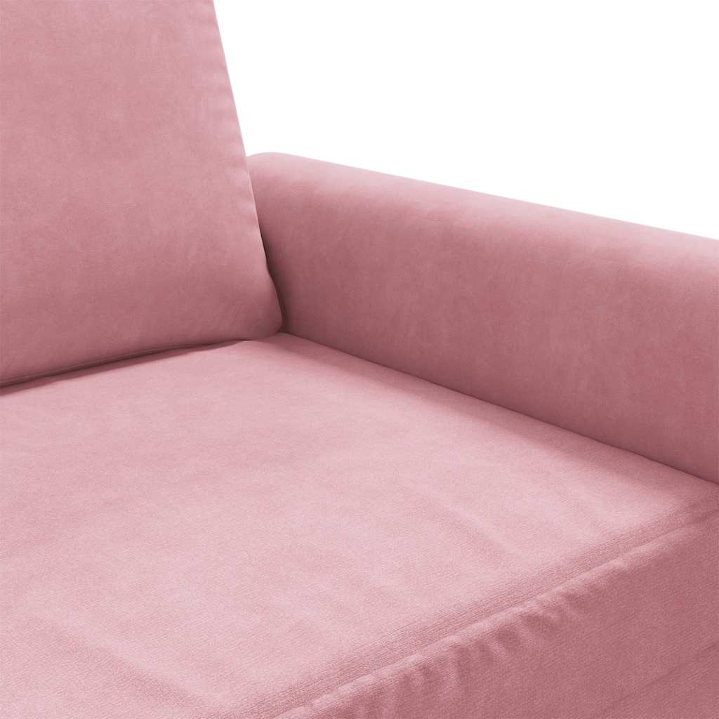vidaXL Sofa 2-osobowa, różowy, 120 cm, tapicerowana aksamitem