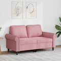 vidaXL Sofa 2-osobowa, różowy, 120 cm, tapicerowana aksamitem