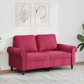 vidaXL Sofa 2-osobowa, winna czerwień, 120 cm, tapicerowana aksamitem