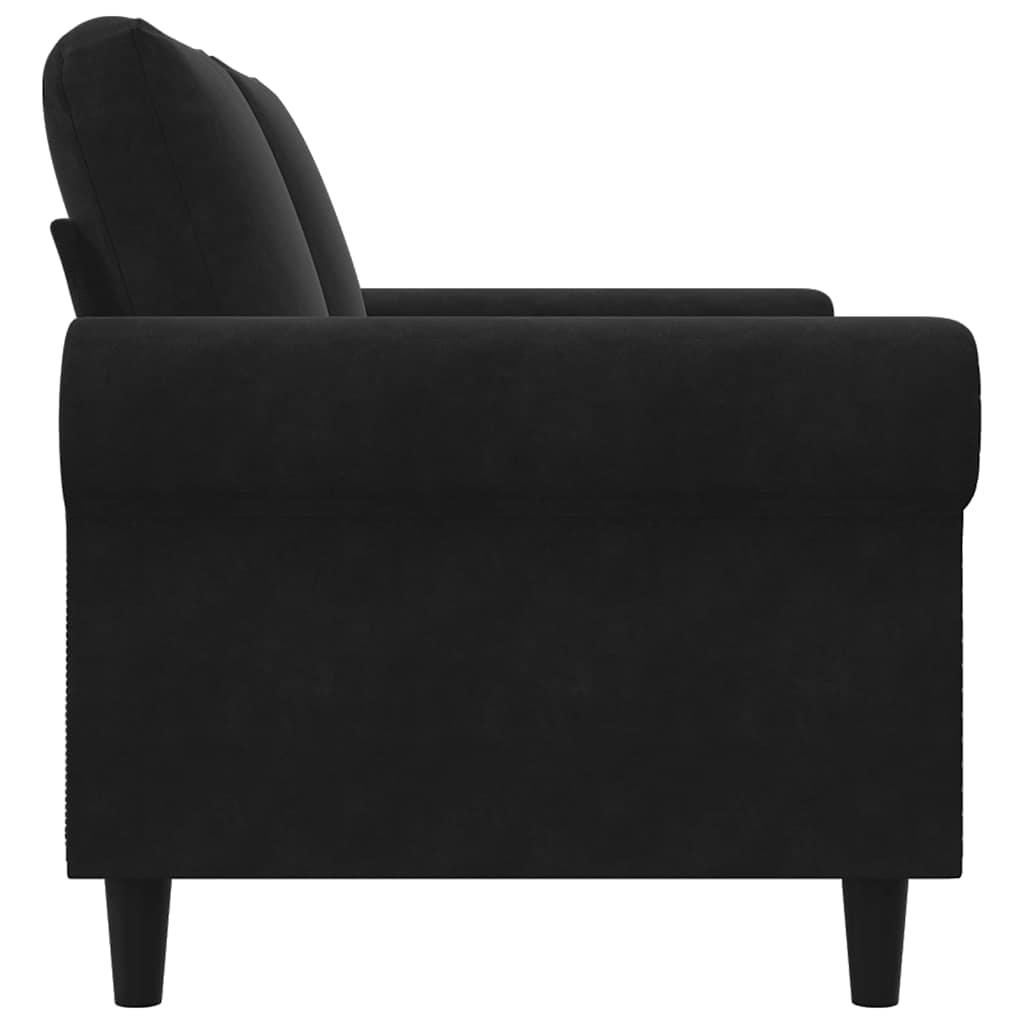 vidaXL Sofa 2-osobowa, czarna, 120 cm, tapicerowana aksamitem