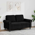 vidaXL Sofa 2-osobowa, czarna, 120 cm, tapicerowana aksamitem