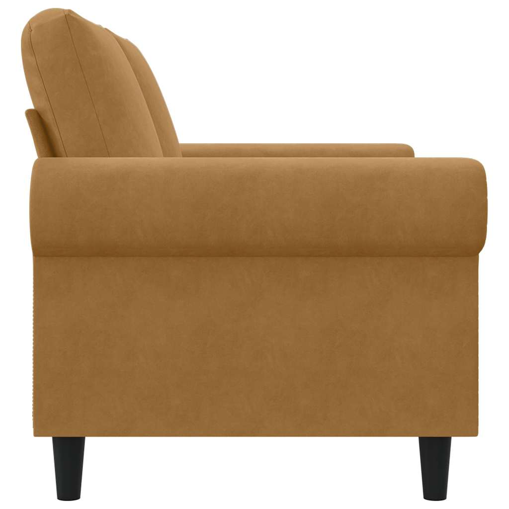 vidaXL Sofa 2-osobowa, brązowy, 120 cm, tapicerowana aksamitem