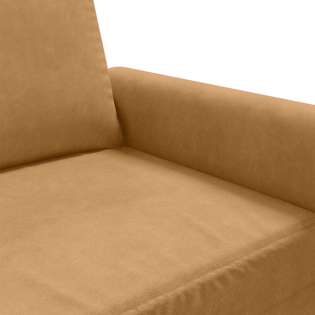 vidaXL Sofa 2-osobowa, brązowy, 120 cm, tapicerowana aksamitem