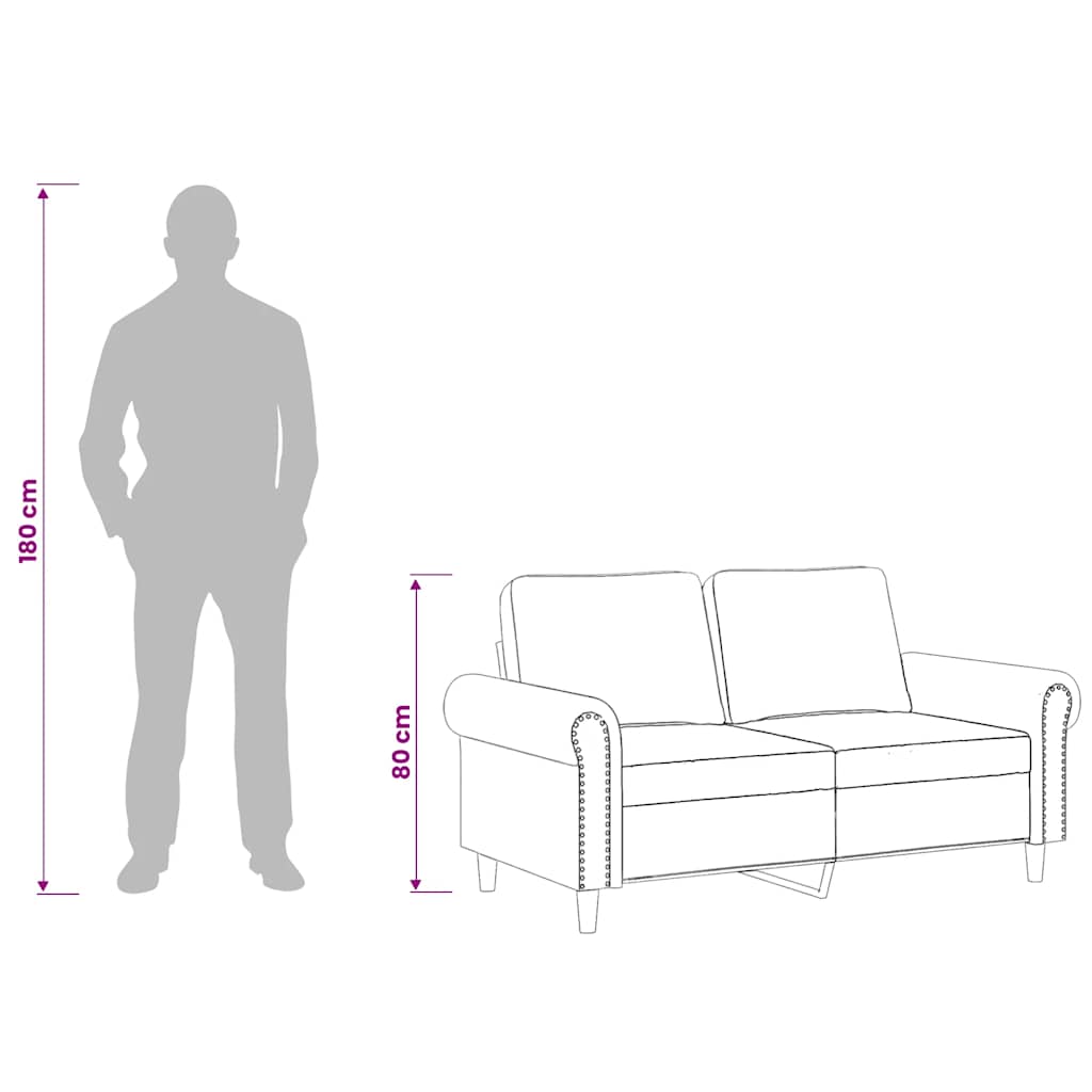 vidaXL Sofa 2-osobowa, brązowy, 120 cm, tapicerowana aksamitem