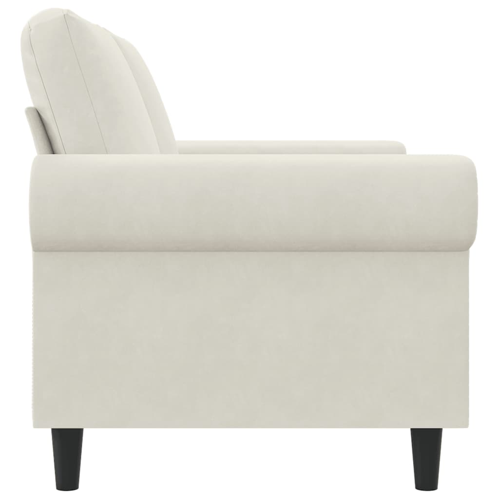 vidaXL Sofa 2-osobowa, kremowy, 120 cm, tapicerowana aksamitem