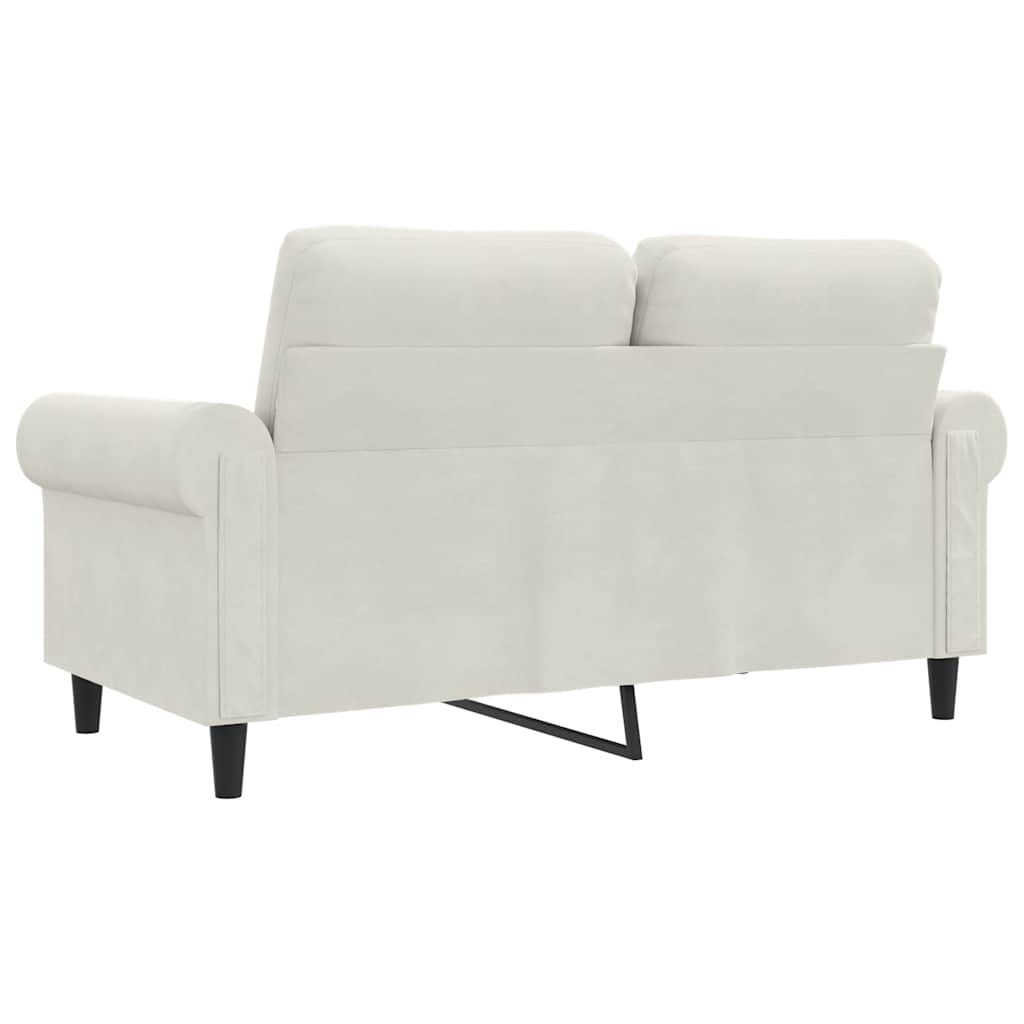 vidaXL Sofa 2-osobowa, kremowy, 120 cm, tapicerowana aksamitem