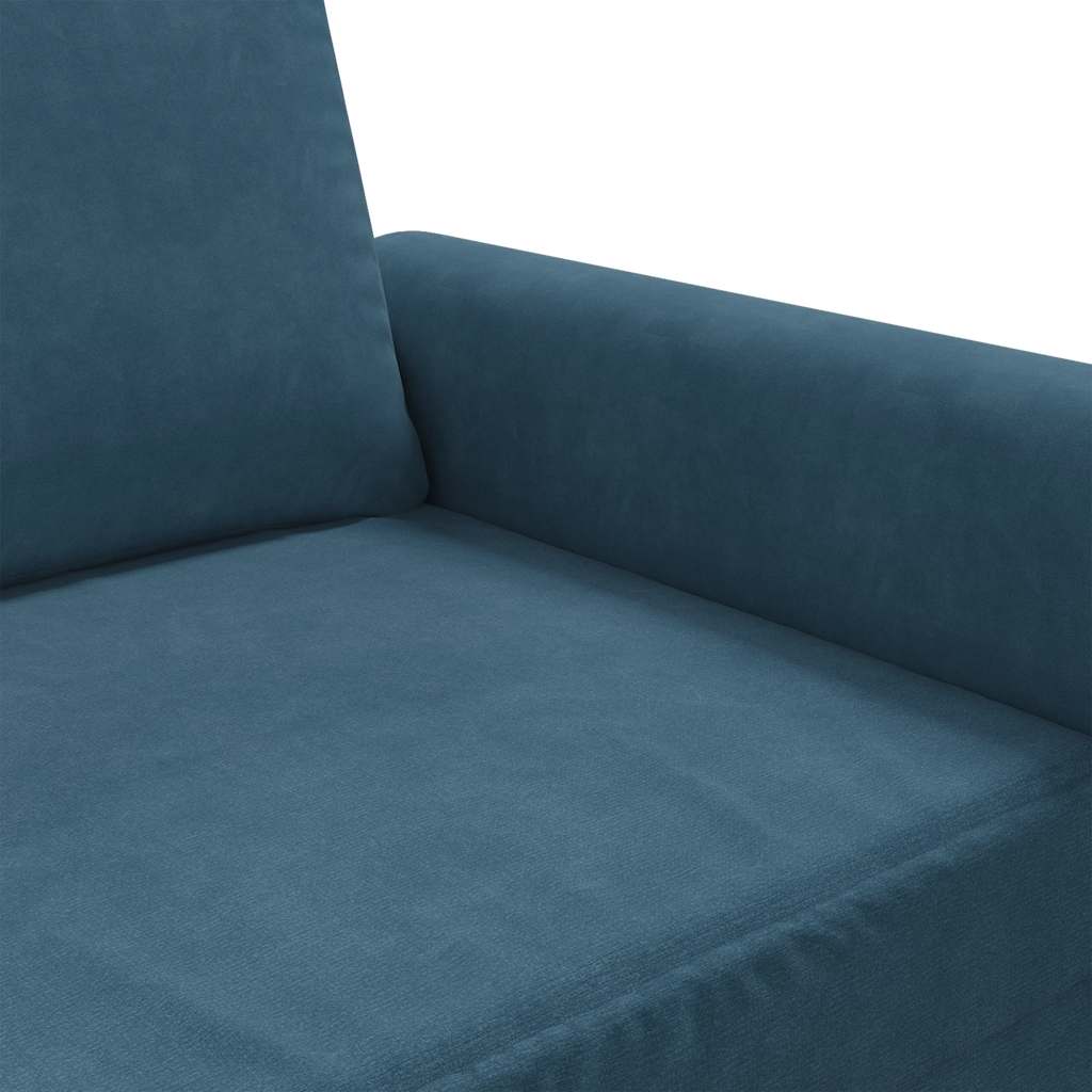 vidaXL Sofa 2-osobowa, niebieski, 120 cm, tapicerowana aksamitem