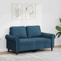 vidaXL Sofa 2-osobowa, niebieski, 120 cm, tapicerowana aksamitem