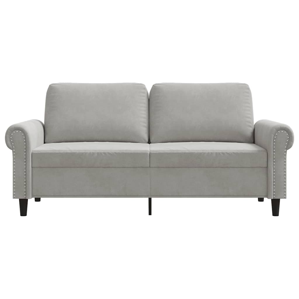 vidaXL Sofa 2-osobowa, jasnoszara, 140 cm, tapicerowana aksamitem