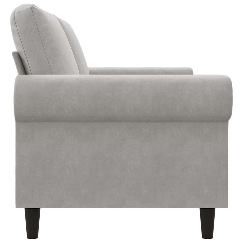 vidaXL Sofa 2-osobowa, jasnoszara, 140 cm, tapicerowana aksamitem
