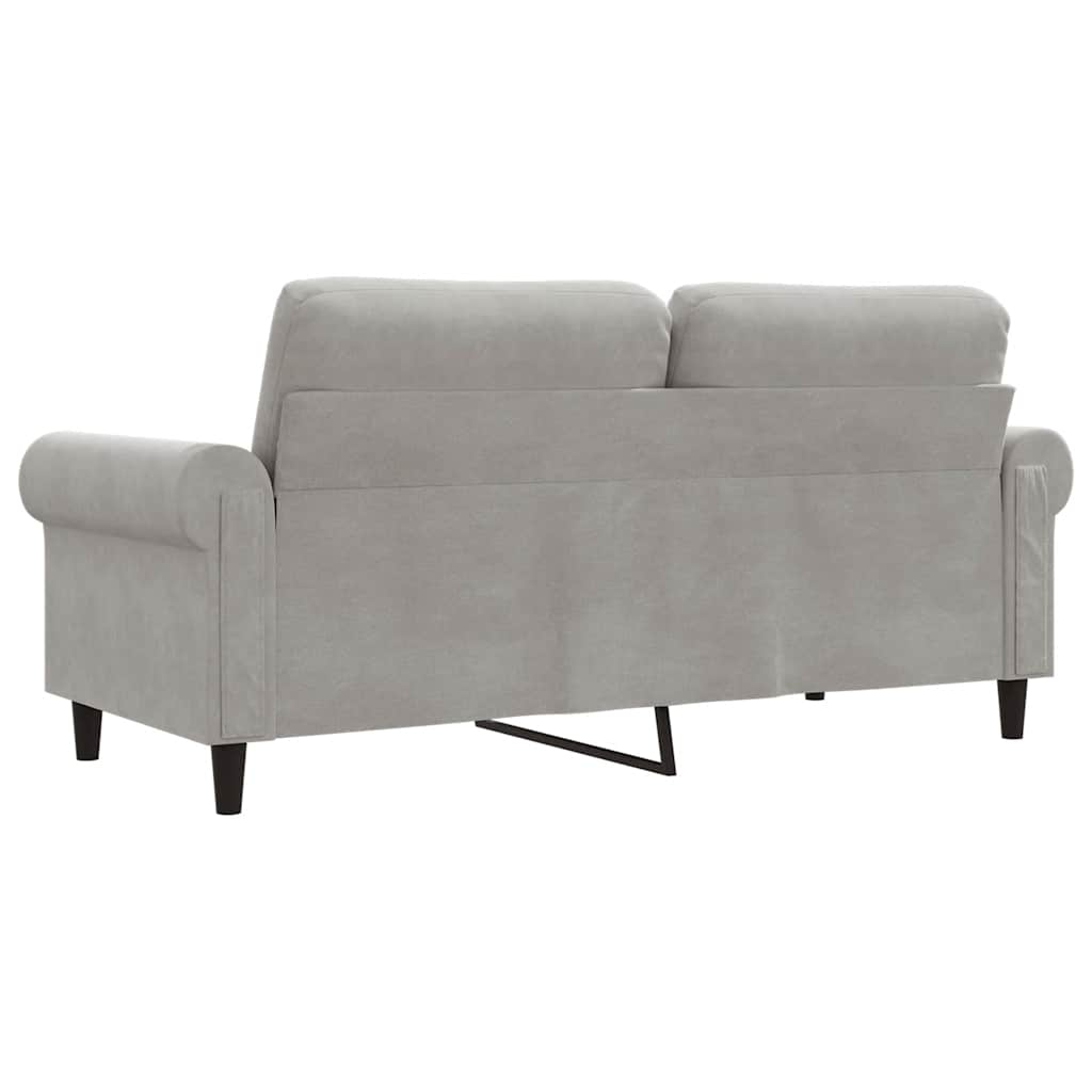 vidaXL Sofa 2-osobowa, jasnoszara, 140 cm, tapicerowana aksamitem