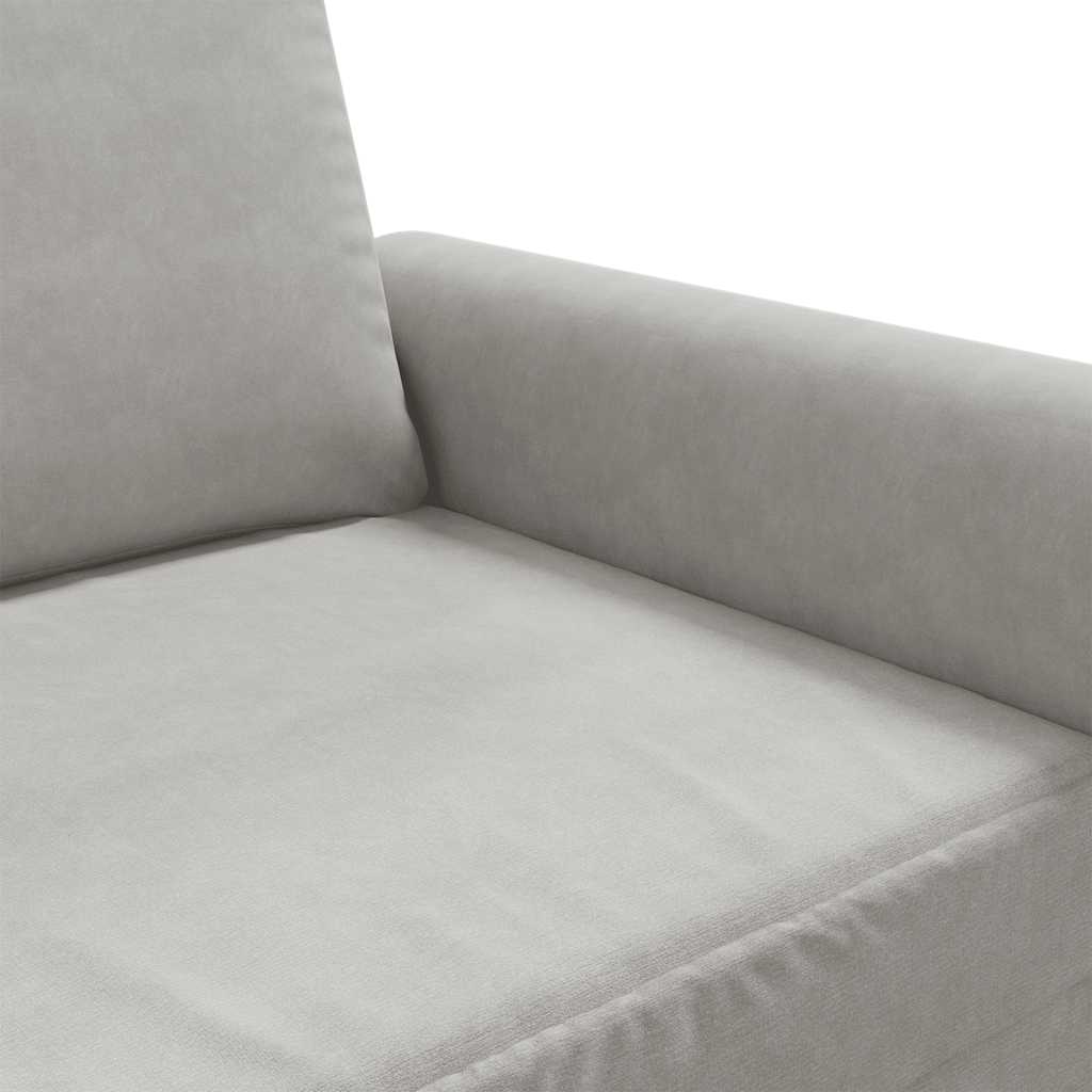 vidaXL Sofa 2-osobowa, jasnoszara, 140 cm, tapicerowana aksamitem