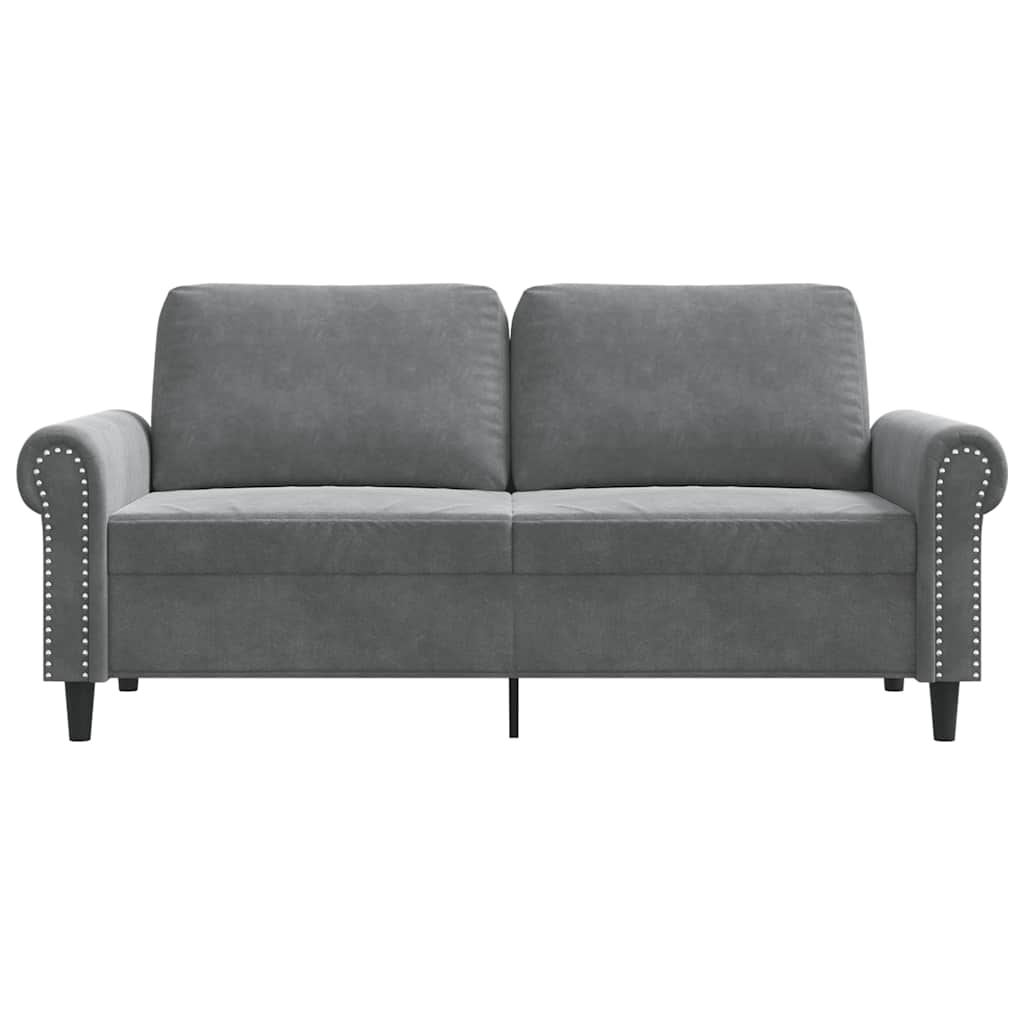 vidaXL Sofa 2-osobowa, ciemnoszary, 140 cm, tapicerowana aksamitem