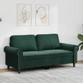 vidaXL Sofa 2-osobowa, ciemnozielona, 140 cm, tapicerowana aksamitem