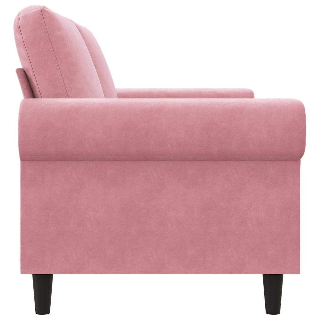 vidaXL Sofa 2-osobowa, różowy, 140 cm, tapicerowana aksamitem