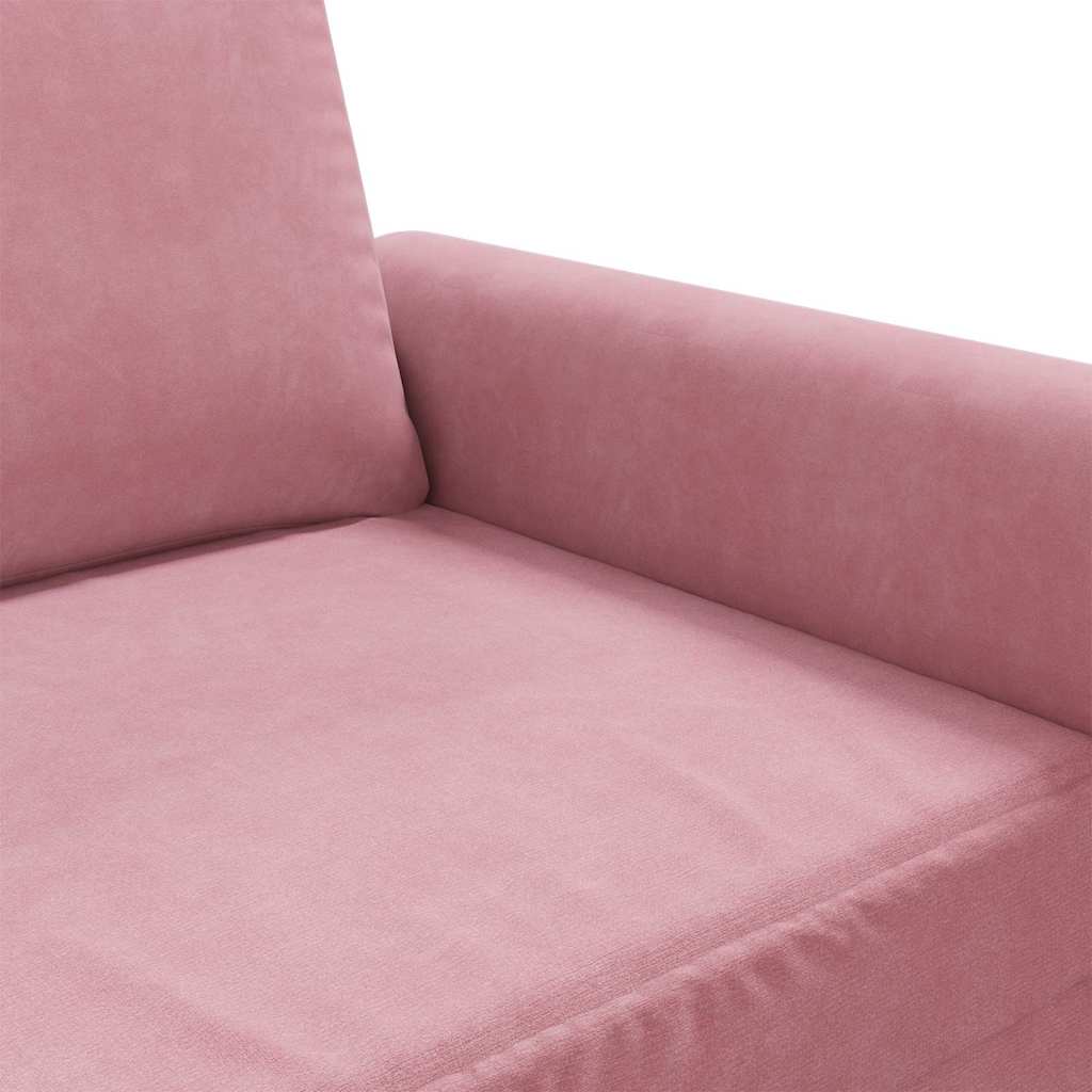 vidaXL Sofa 2-osobowa, różowy, 140 cm, tapicerowana aksamitem