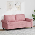 vidaXL Sofa 2-osobowa, różowy, 140 cm, tapicerowana aksamitem