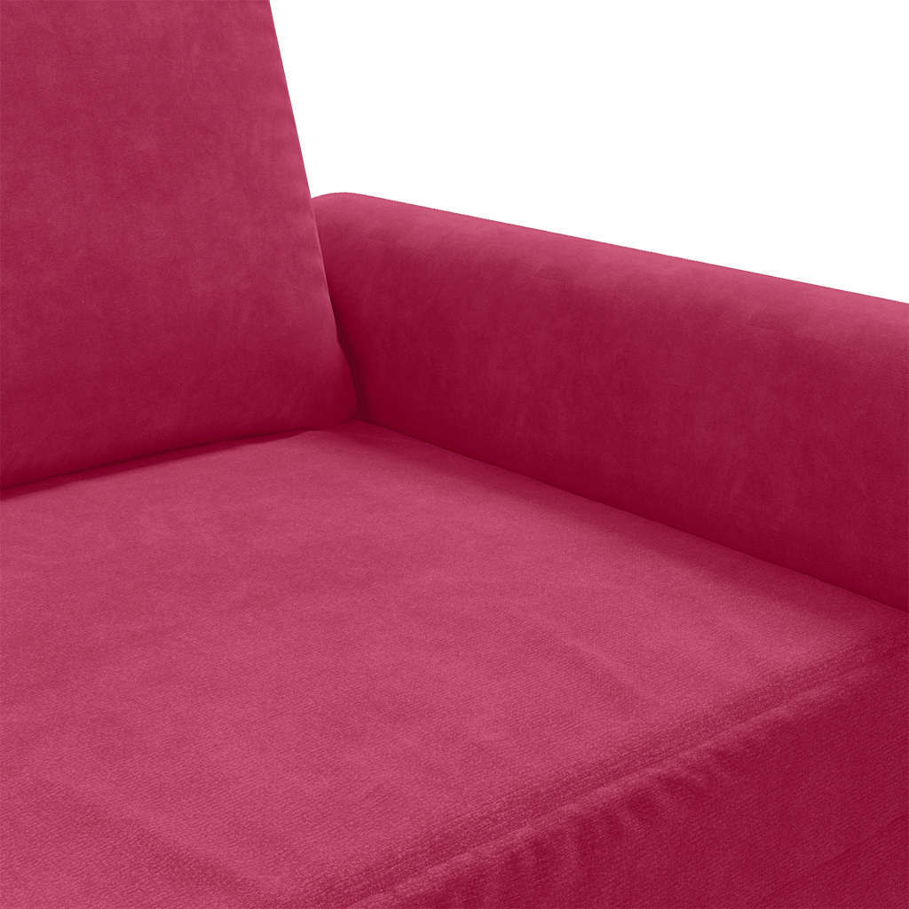 vidaXL Sofa 2-osobowa, winna czerwień, 140 cm, tapicerowana aksamitem