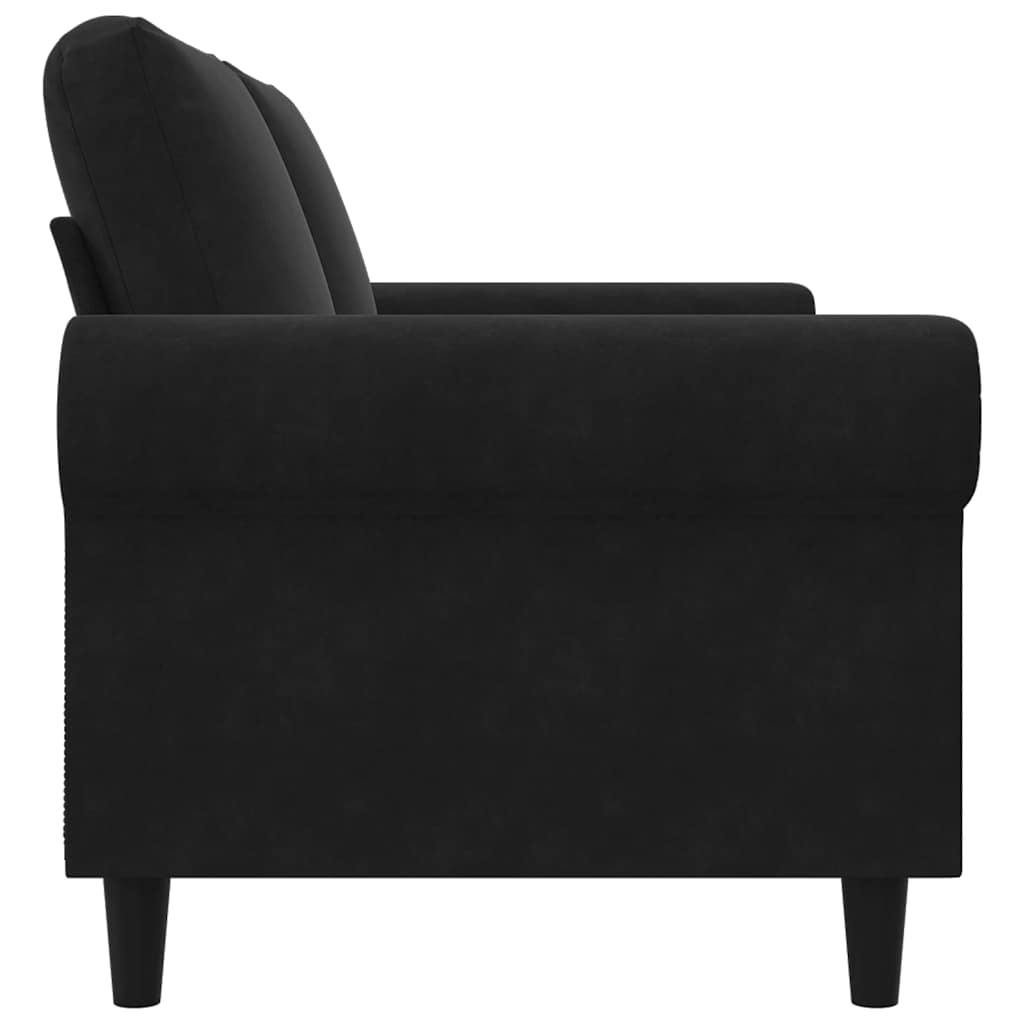 vidaXL Sofa 2-osobowa, czarna, 140 cm, tapicerowana aksamitem