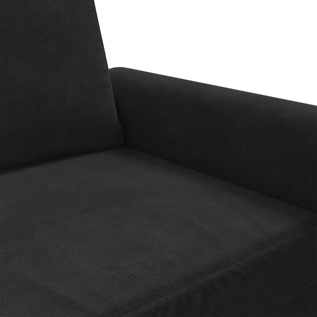 vidaXL Sofa 2-osobowa, czarna, 140 cm, tapicerowana aksamitem