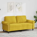 vidaXL Sofa 2-osobowa, żółta, 140 cm, tapicerowana aksamitem