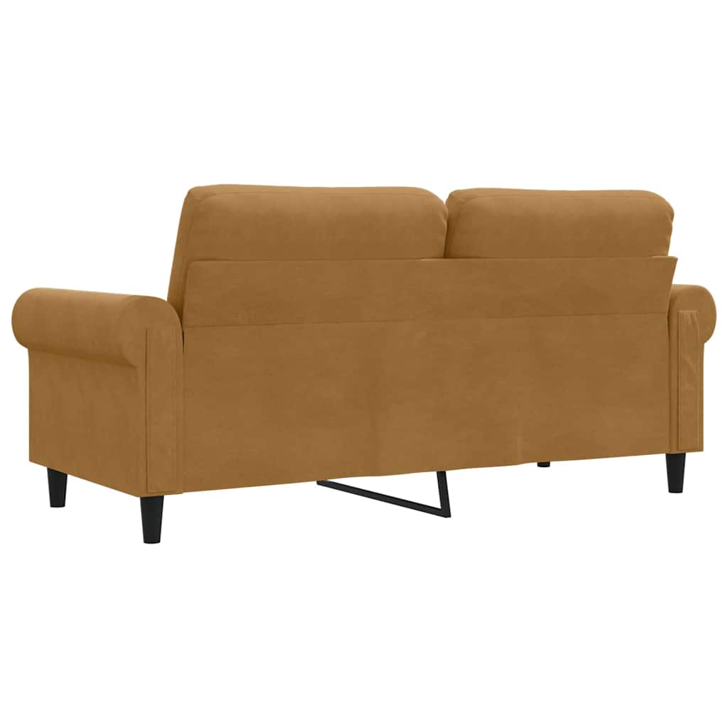 vidaXL Sofa 2-osobowa, brązowa, 140 cm, tapicerowana aksamitem