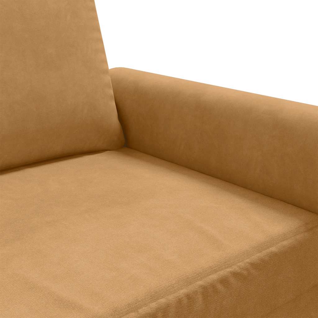 vidaXL Sofa 2-osobowa, brązowa, 140 cm, tapicerowana aksamitem