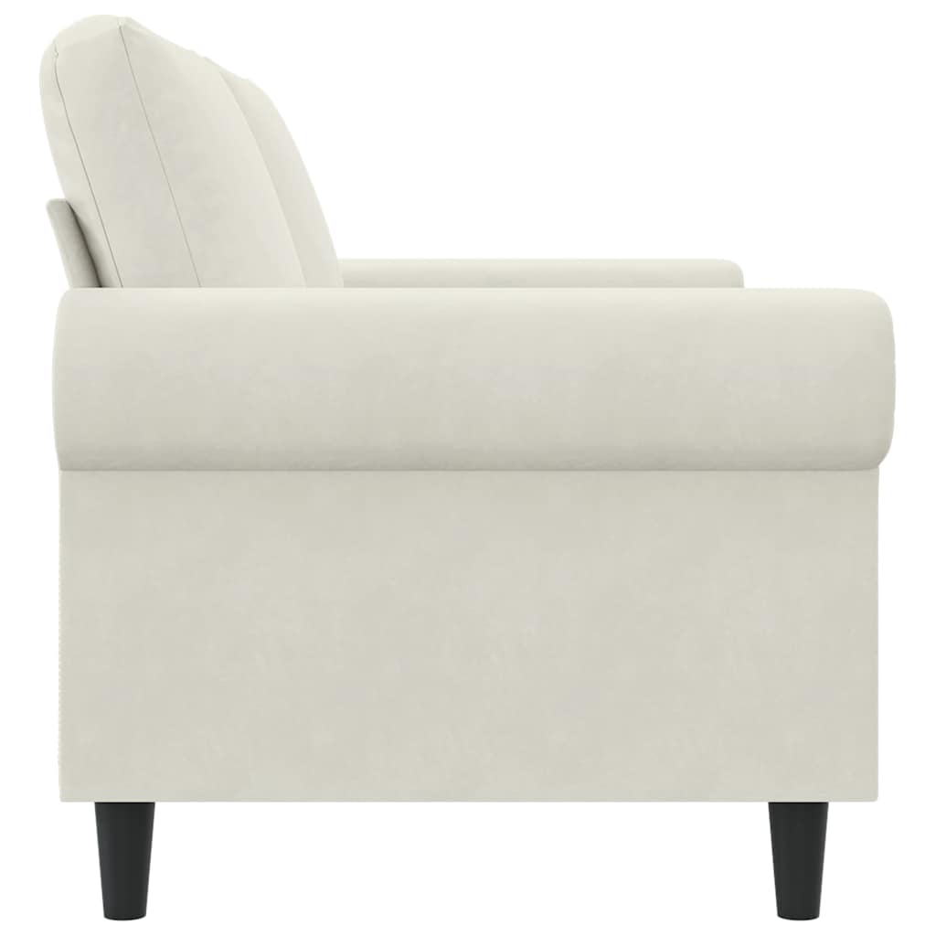 vidaXL Sofa 2-osobowa, kremowy, 140 cm, tapicerowana aksamitem
