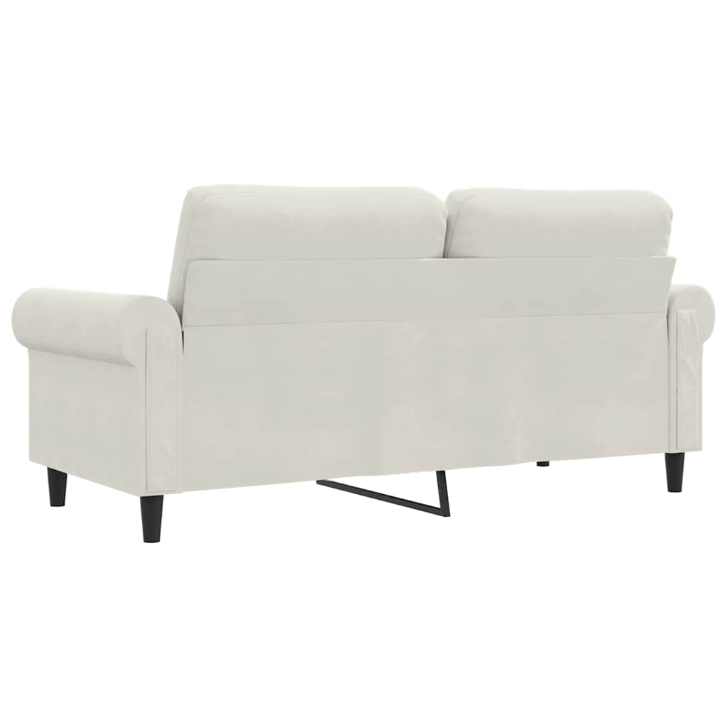 vidaXL Sofa 2-osobowa, kremowy, 140 cm, tapicerowana aksamitem