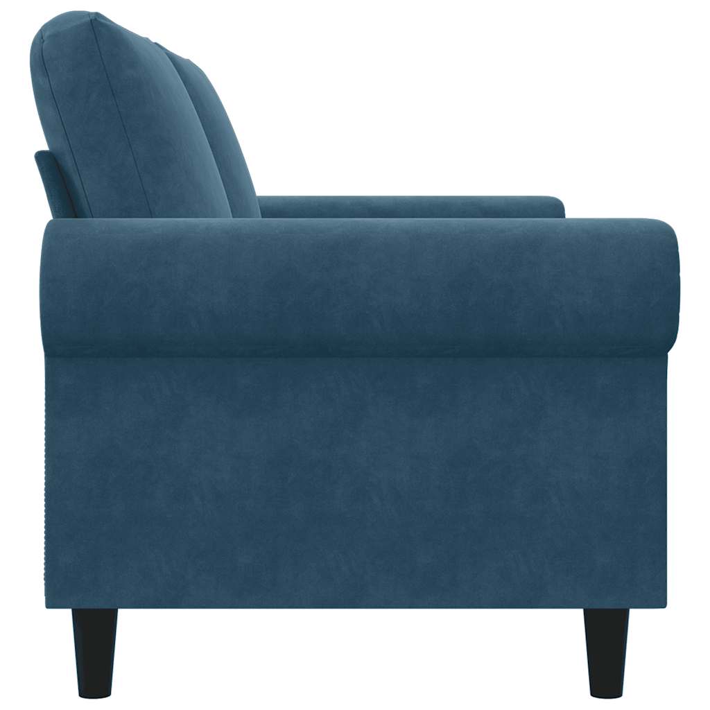 vidaXL Sofa 2-osobowa, niebieski, 140 cm, tapicerowana aksamitem