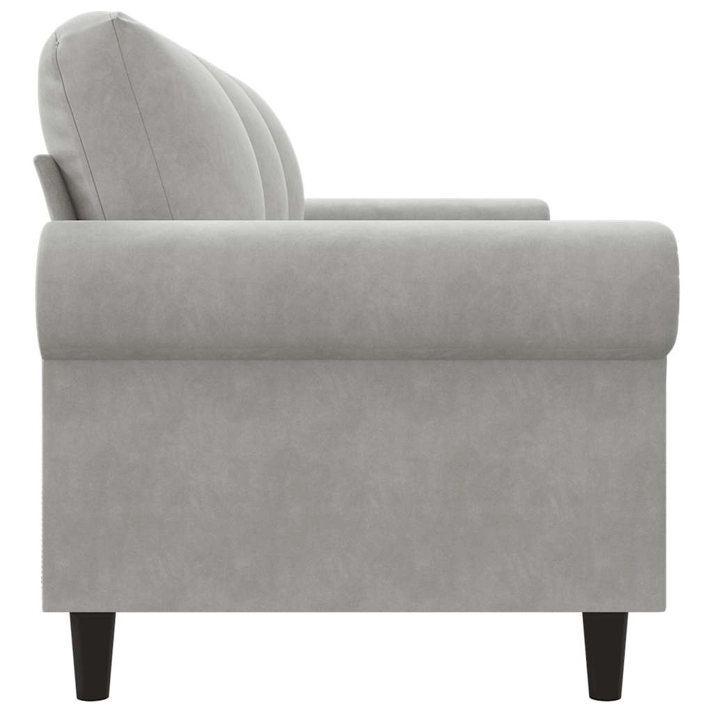 vidaXL Sofa 3-osobowa, jasnoszara, 180 cm, tapicerowana aksamitem