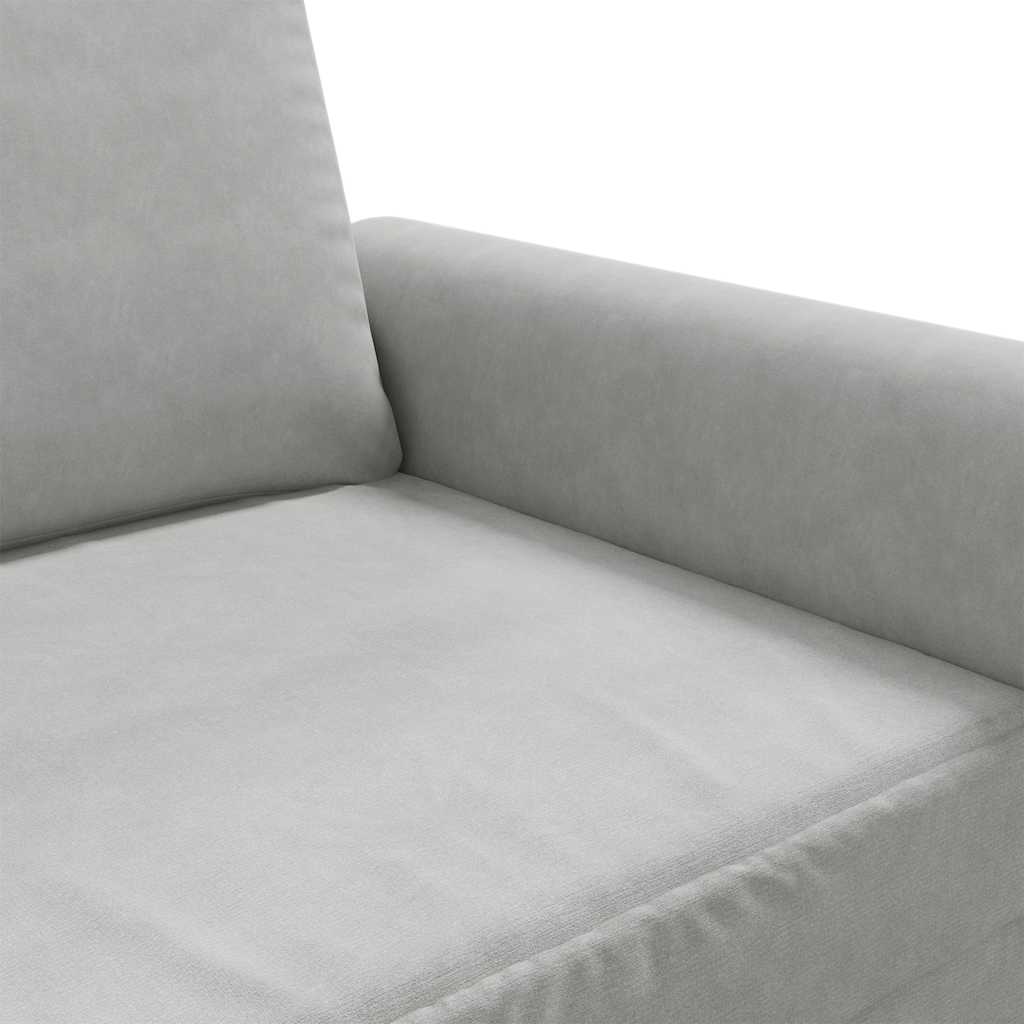 vidaXL Sofa 3-osobowa, jasnoszara, 180 cm, tapicerowana aksamitem