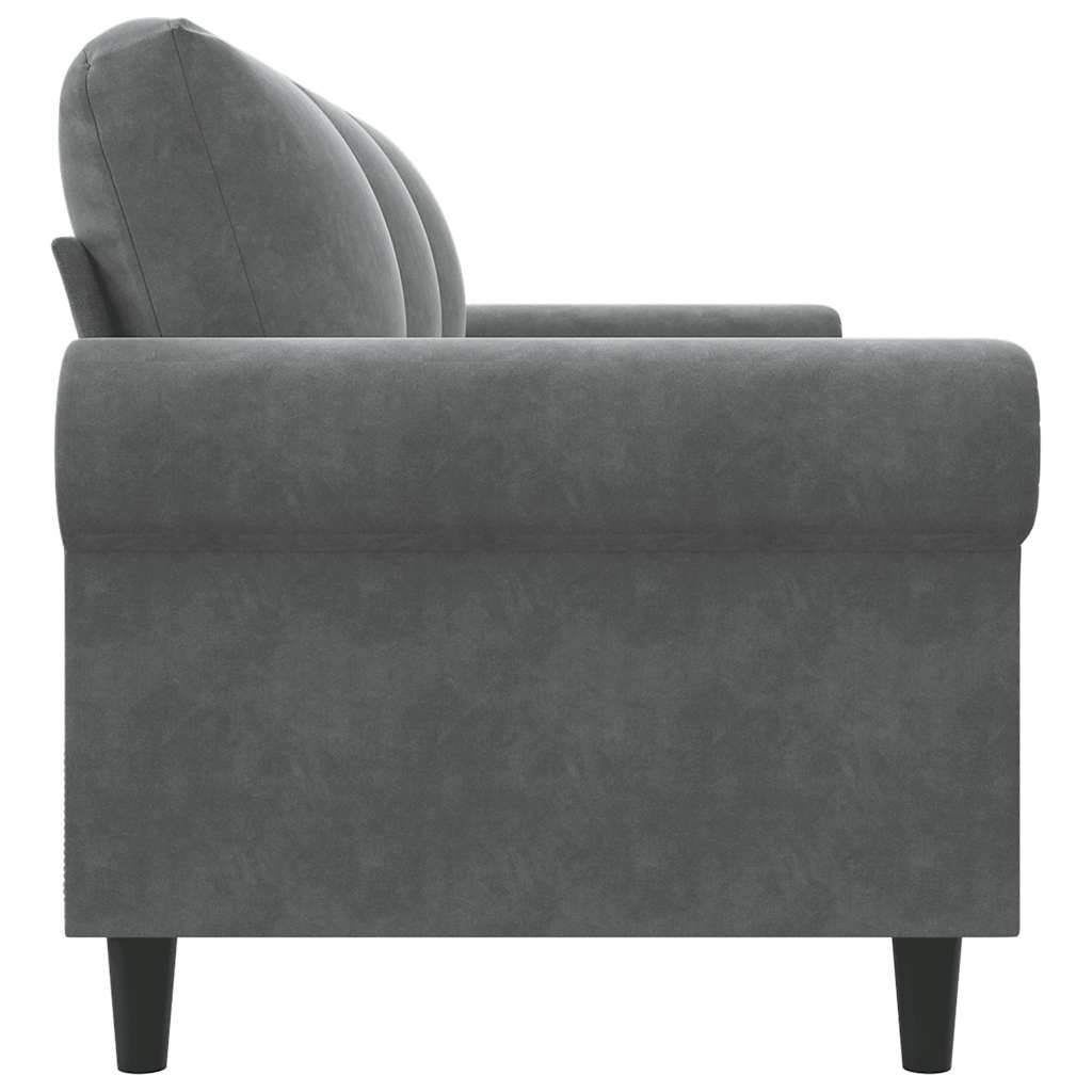 vidaXL Sofa 3-osobowa, ciemnoszara, 180 cm, obita aksamitem