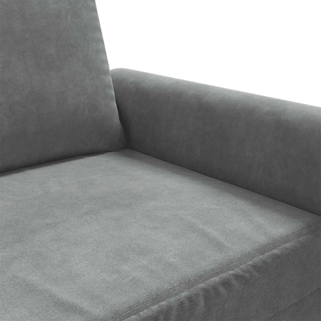 vidaXL Sofa 3-osobowa, ciemnoszara, 180 cm, obita aksamitem