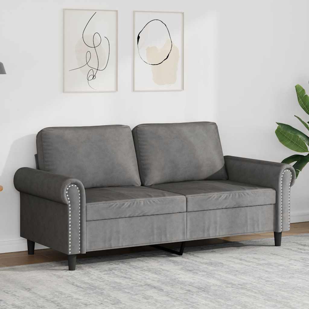vidaXL Sofa 3-osobowa, ciemnoszara, 180 cm, obita aksamitem