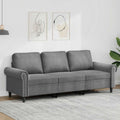 vidaXL Sofa 3-osobowa, ciemnoszara, 180 cm, obita aksamitem