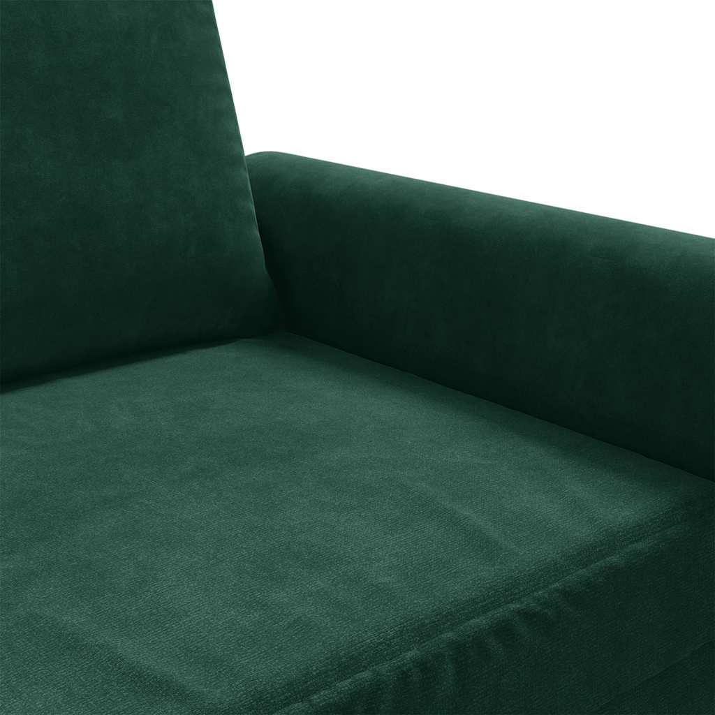 vidaXL Sofa 3-osobowa, ciemnozielony, 180 cm, obita aksamitem