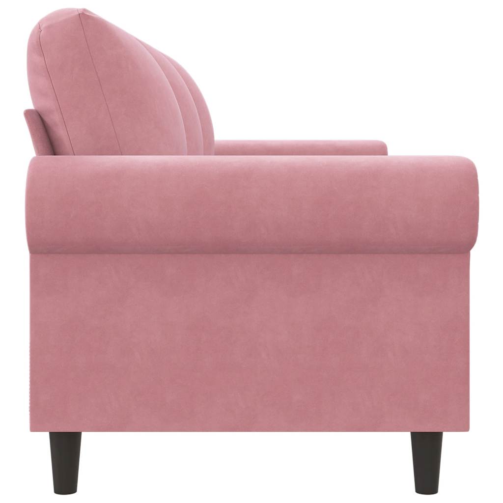 vidaXL Sofa 3-osobowa, różowa, 180 cm, obita aksamitem